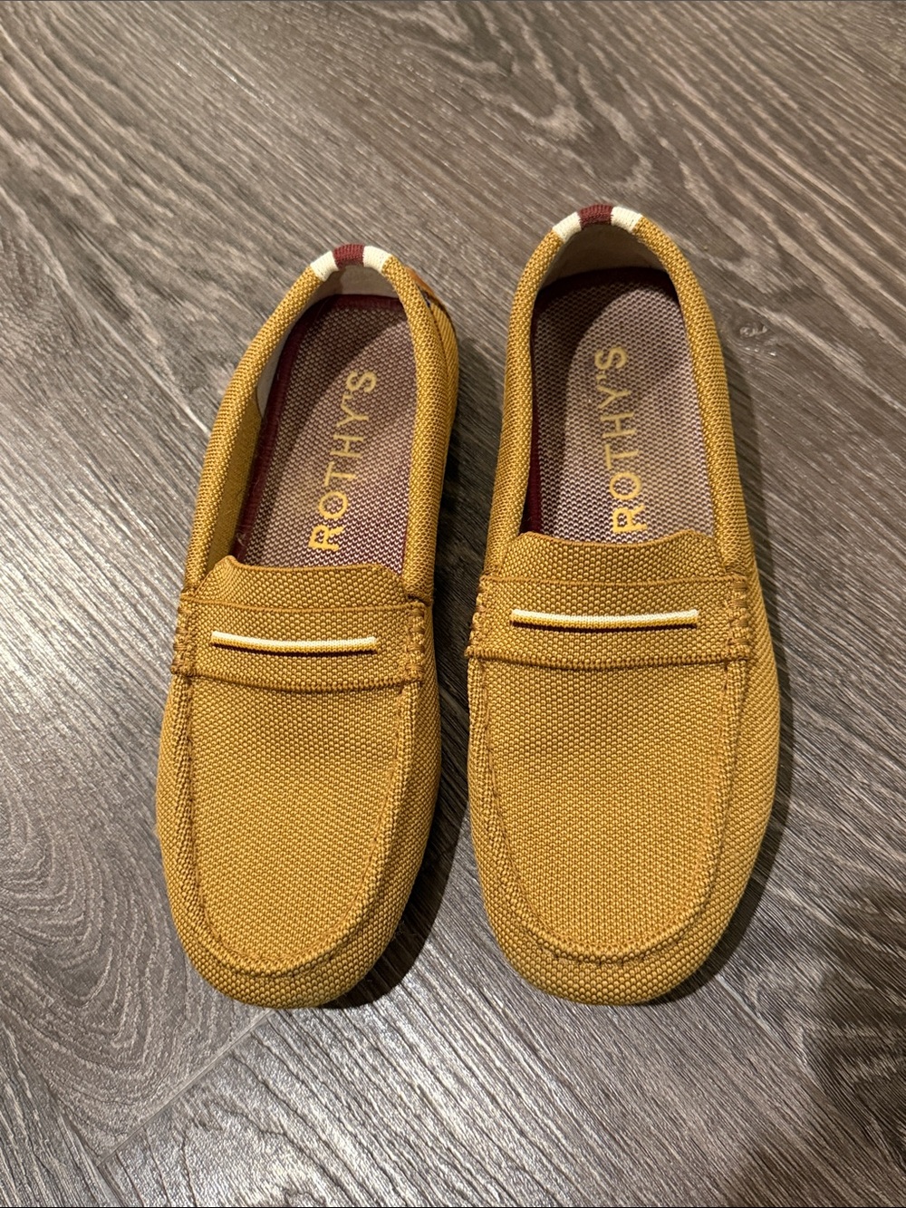 Rothy's Amber the Driver Women’s 8 Mustard Canvas Slip-On Loafers
